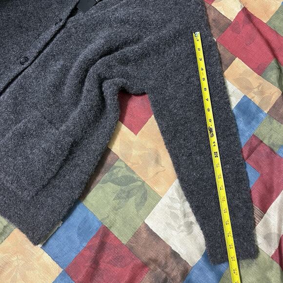Jenni Kayne Boucle Cocoon Cardigan Dark Gray Alpaca-Blend Size Medium - Picture 8 of 8